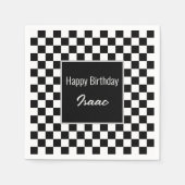 Benutzerdefinierte Teller für schwarz kariertes Pa Serviette (Vorderseite)