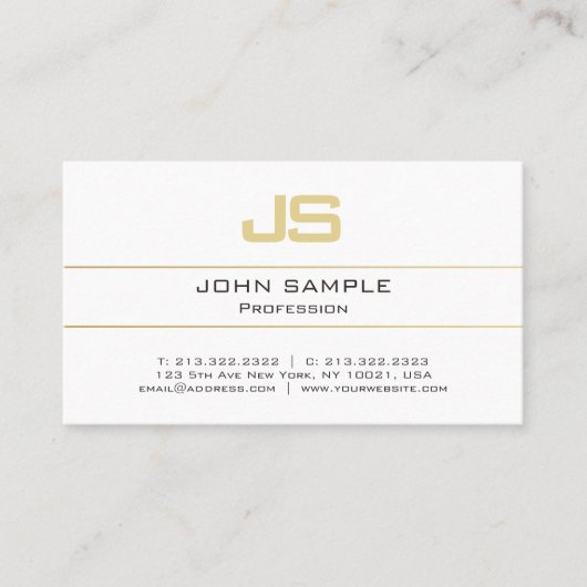 Benutzerdefinierte Template Gold Erstmonogramm Mod Visitenkarte (Vorderseite)