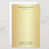 Benutzerdefinierte Template Imitate Gold Modern Ei Briefpapier (Vorne/Hinten)