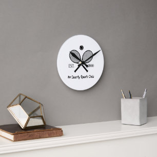 Benutzerdefinierte Tennismonogrammbälle Runde Wanduhr