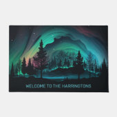 Benutzerdefinierte Text Aurora Borealis Illustrati Fußmatte (Vorderseite)