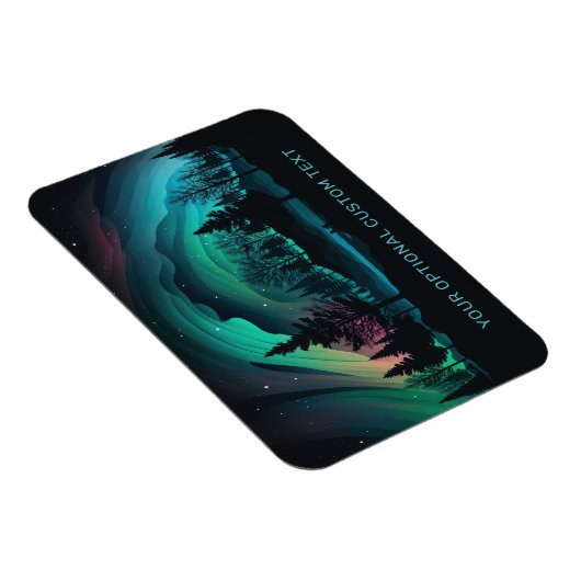 Benutzerdefinierte Text Aurora Borealis Illustrati Magnet (Rechte Seite)