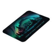Benutzerdefinierte Text Aurora Borealis Illustrati Magnet (Linke Seite)