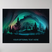 Benutzerdefinierte Text Aurora Borealis Illustrati Poster (Vorne)