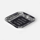 benutzerdefinierte Text Barockrahmen stilvoll weiß Pappteller (Gewinkelt)