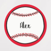 Benutzerdefinierte Text-Baseball-Illustration Mode Etiketten (Design 1)