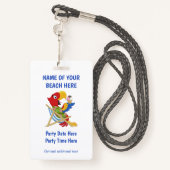 Benutzerdefinierte Text Beach Party Abzeichen Ausweis (Rückseite mit Schlüsselband)