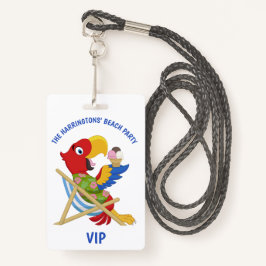 Benutzerdefinierte Text Beach Party Abzeichen Ausweis