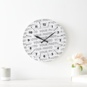 Benutzerdefinierte Text-, Bild- und Hintergrundfar Große Wanduhr (Zuhause)