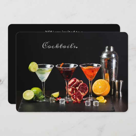 Benutzerdefinierte Text-Cocktail-Party Einladungen (Vorne/Hinten)