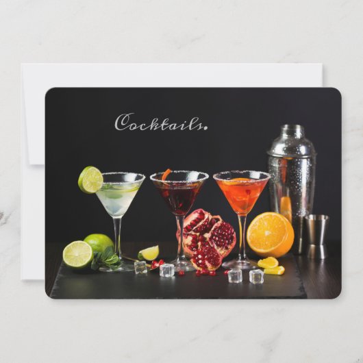 Benutzerdefinierte Text-Cocktail-Party Einladungen (Vorderseite)