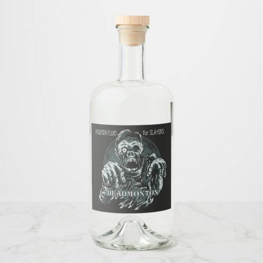 Benutzerdefinierte Text-DEADMONTON-Etiketten Alkoholflaschenetikett (Vorderseite)