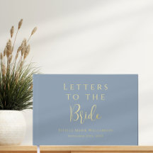 Benutzerdefinierte Text Dusty Blue Gold Buchstaben