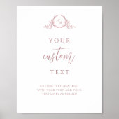 Benutzerdefinierte Text-Dusty-Rose mit Monogram-Ho Poster (Vorne)