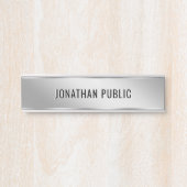Benutzerdefinierte Text Elegante Silber Türschild  (Vorderseite )