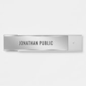 Benutzerdefinierte Text Elegante Silber Türschild  (Vorderseite )