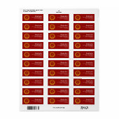 Benutzerdefinierte Text Emblem Stil Red Gold Rücks (Vorne)