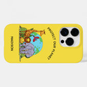Benutzerdefinierte Text-Erde mit Tieren Case-Mate iPhone Hülle (Rückseite (Horizontal))