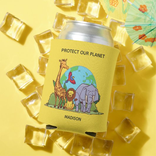 Benutzerdefinierte Text-Erde mit Tieren Dosenkühler (In Situ Sommer)