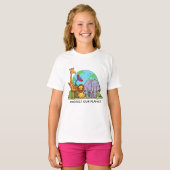 Benutzerdefinierte Text-Erde mit Tieren T-Shirt (Vorne ganz)