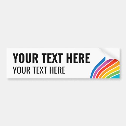 Benutzerdefinierte Text-Farbenfrohe Regenbogenwell Autoaufkleber (Vorne)