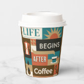Benutzerdefinierte Text-Farbige Coffee-Quotes Pappbecher (Rückseite)
