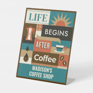 Benutzerdefinierte Text-Farbige Coffee-Quotes Sockelschild