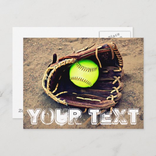 Benutzerdefinierte Text-Fastfeld-Softball-Postkart Postkarte (Vorne/Hinten)