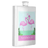 Benutzerdefinierte Text-Flamingo-Liebe Flachmann (Rechts)