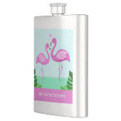 Benutzerdefinierte Text-Flamingo-Liebe Flachmann (Links)