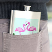 Benutzerdefinierte Text-Flamingo-Liebe Flachmann (Beispiel)