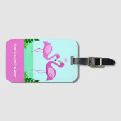 Benutzerdefinierte Text-Flamingo-Liebe Gepäckanhänger (Vorderseite (Horizontal))