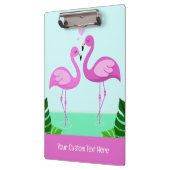 Benutzerdefinierte Text-Flamingo-Liebe Klemmbrett (Links)