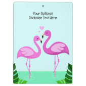 Benutzerdefinierte Text-Flamingo-Liebe Klemmbrett (Rückseite)