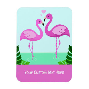 Benutzerdefinierte Text-Flamingo-Liebe Magnet