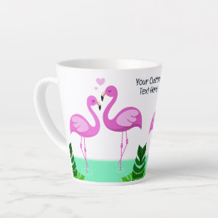 Benutzerdefinierte Text-Flamingo-Liebe Milchtasse