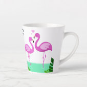 Benutzerdefinierte Text-Flamingo-Liebe Milchtasse (Rechts)