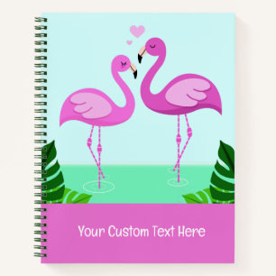 Benutzerdefinierte Text-Flamingo-Liebe Notizblock