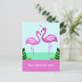 Benutzerdefinierte Text-Flamingo-Liebe Postkarte (Stehend Vorderseite)