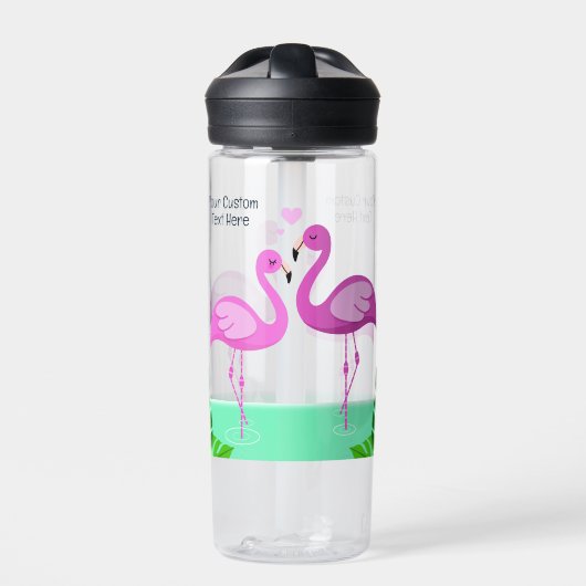 Benutzerdefinierte Text-Flamingo-Liebe Trinkflasche (Vorderseite)
