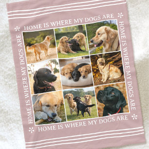 Benutzerdefinierte Text-Foto-Collage Haustier Hund Fleecedecke