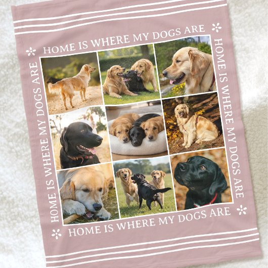 Benutzerdefinierte Text-Foto-Collage Haustier Hund Fleecedecke