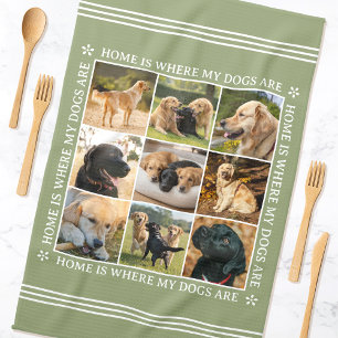 Benutzerdefinierte Text-Foto-Collage Haustier Hund Geschirrtuch