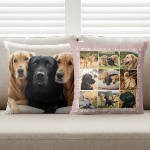 Benutzerdefinierte Text-Foto-Collage Haustier Hund Kissen