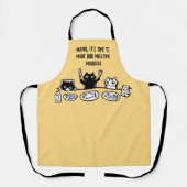 Benutzerdefinierte Text-Funny Black Cat All-over-P Schürze (Vorderseite)