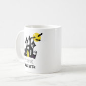 benutzerdefinierte Text Halloween Spooky Castle Kaffeetasse (Vorderseite Links)