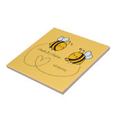 Benutzerdefinierte Text Happy Liebe Bienen Fliese (Seite)