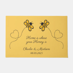 Benutzerdefinierte Text Happy Liebe Bienen Fußmatte