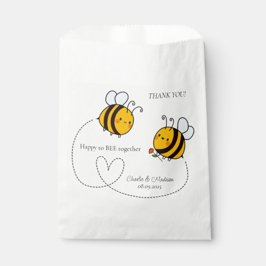 Benutzerdefinierte Text Happy Liebe Bienen Geschenktütchen (Vorderseite)