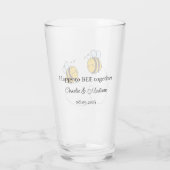 Benutzerdefinierte Text Happy Liebe Bienen Glas (Rückseite)